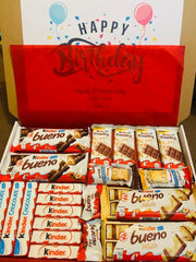 KINDER CHOCOLATE PERSONALISED HAMPER GIFT BOX BUENO SWEET LETTERBOX PRESENT🎁