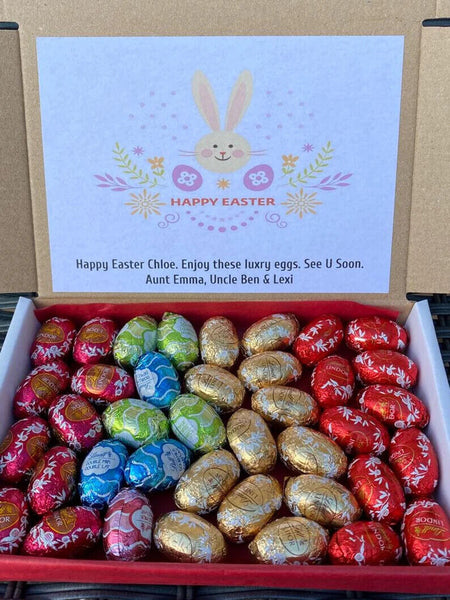 Lindt Lindor Milk Chocolate Easter Mini Eggs Bags Personalised Gifts Box Hamper