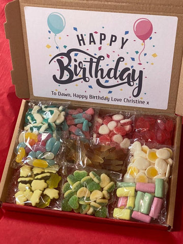 BIRTHDAY Sweet Half KG Box Pick N Mix - Personalised Haribo Alma Pick & Mix Jelly