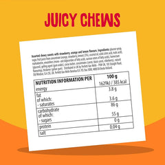 Fruittella Juicy Chews – Assorted Fruit Flavours with Real Fruit Juice | Soft Chewy Sweets