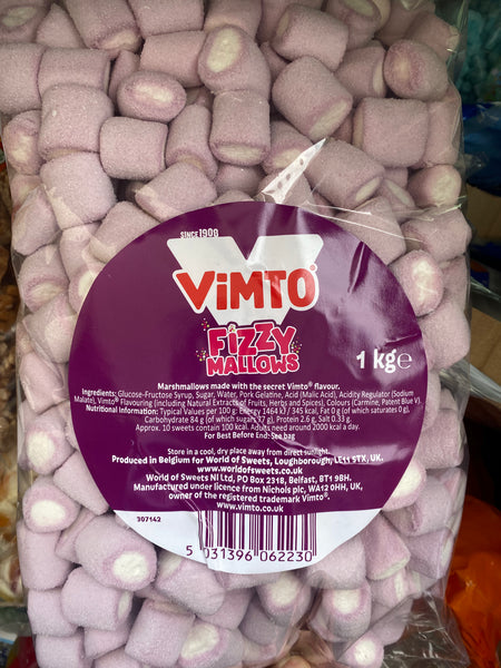 Vimto Fizzy Marshmallows Soft Mallow 1KG Bag