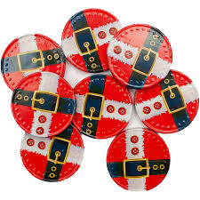 1kg Bag Xmas Large Milk Chocolate Gold Foiled SANTAS BELT COINS Party Favours