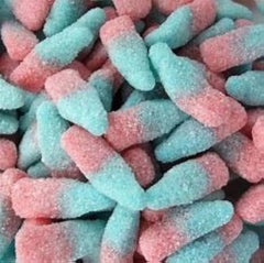 Fizzy Pink and Blue Bottles Bubblegum Flavour Pick & Mix Retro Sweets