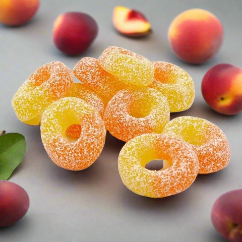 Fizzy Apple, Peach & Pineapple Rings – Sour Sugar-Coated Gummy Candy | Vegan Pick & Mix Sweets