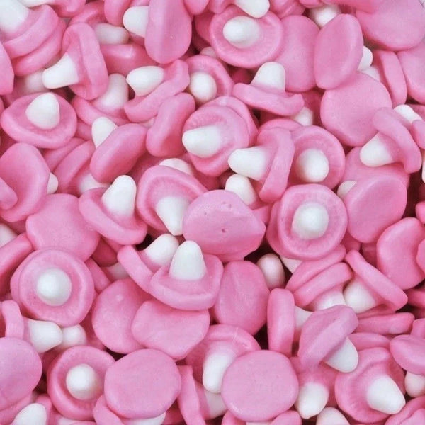 Strawberry Milkshake Mushrooms – Pink & White Foam Sweets
