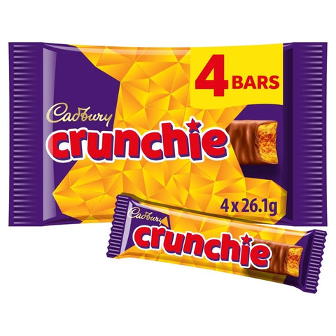 Crunchie Cadbury Chocolate Bar 4 Pack Multipack 104g (BB 10-2026)