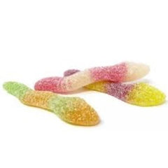 Fizzy Rainbow Worms – Sour Sugar Coated Jelly Sweets | Colourful Pick & Mix Candy