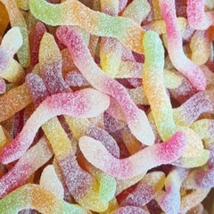 Fizzy Rainbow Worms – Sour Sugar Coated Jelly Sweets | Colourful Pick & Mix Candy