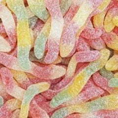 Fizzy Rainbow Worms – Sour Sugar Coated Jelly Sweets | Colourful Pick & Mix Candy