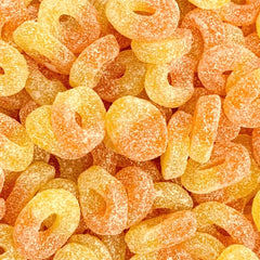 Fizzy Apple, Peach & Pineapple Rings – Sour Sugar-Coated Gummy Candy | Vegan Pick & Mix Sweets