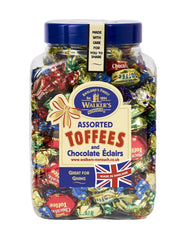 Full Gift Jar Walkers Toffees Chocolate Eclairs Liquorice Caramel 1.25kg Jars