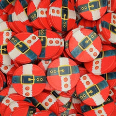 1kg Bag Xmas Large Milk Chocolate Gold Foiled SANTAS BELT COINS Party Favours