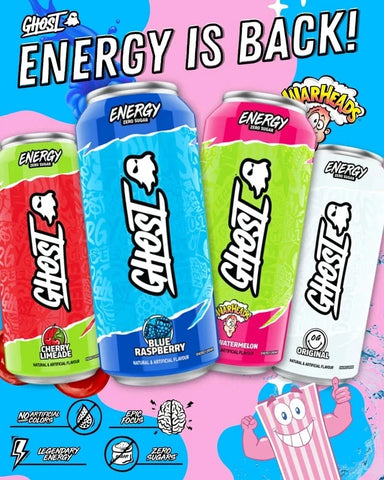 American Drink Ghost Energy Cans | Zero Sugar | Sugar Free | 500ml | VEGAN | USA