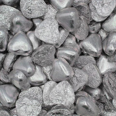 Milk Chocolate Silver Hearts – Foil Wrapped Party Sweets | Wedding, Valentine & Gift Treats