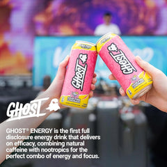 Sour Pink Lemonade | Ghost Energy Cans Drink | Sugar Free 500ml American - VEGAN