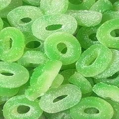 Fizzy Apple, Peach & Pineapple Rings – Sour Sugar-Coated Gummy Candy | Vegan Pick & Mix Sweets