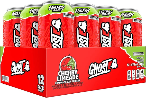 CHERRY LIMEADE | Ghost Energy Cans Drink | Zero Sugar Free - 500ml - USA - VEGAN