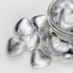 Milk Chocolate Silver Love Hearts – Foil Wrapped Chocolate Sweets