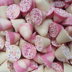 White Chocolate Jazzies Cones – Sprinkle Covered Candy Treats