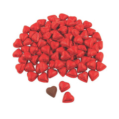 Milk Chocolate RED HEARTS FOIL WRAPPED Love Hearts Weddings Valentines Parties