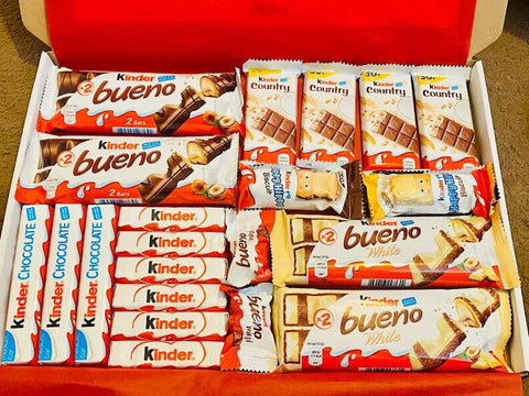 KINDER CHOCOLATE PERSONALISED HAMPER GIFT BOX BUENO SWEET LETTERBOX PRESENT🎁