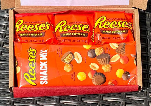 PERSONALISED Reese's Milk Chocolate Gift Box Sweets Birthday Peanut Butter Hamper For Her For Him Love You, Get Well Soon, Thank You and For Any Occasion.