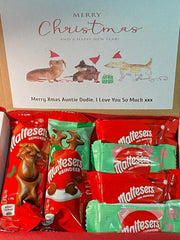 CHOCOLATE PERSONALISED HAMPER GIFT BOX Christmas Present Maltesers Bars Milk