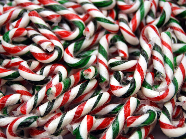 mini christmas xmas candy canes wrapped SUITABLE FOR VEGETARIANS Retro Sweets