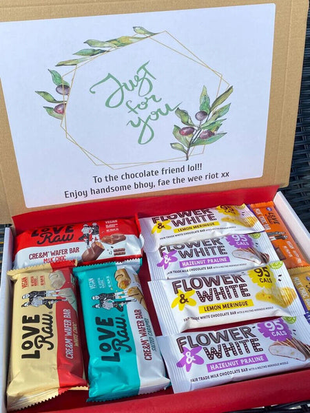 Vegan Chocolate Personalised Gift Box Hamper Sweet Letterbox Present