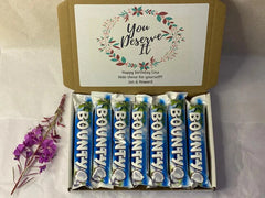 Bounty Coconut Milk Chocolate Personalised Sweet Letterbox Gift Hamper Present