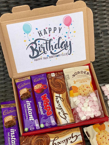 Personalised Hot Chocolate , Border Biscuit, Marshmallow Letterbox Gift Hamper