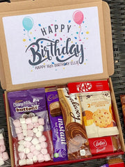 Personalised Hot Chocolate , Border Biscuit, Marshmallow Letterbox Gift Hamper