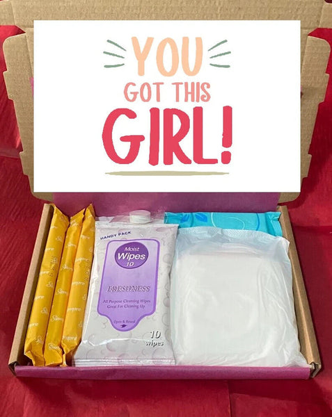 Personalised First Period Survival Box Pretty Sanitary Gift Box Kit For Girls