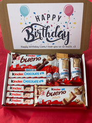Personalised Kinder Bueno Gift Easter Box Present Birthday Sweets Mothers Day