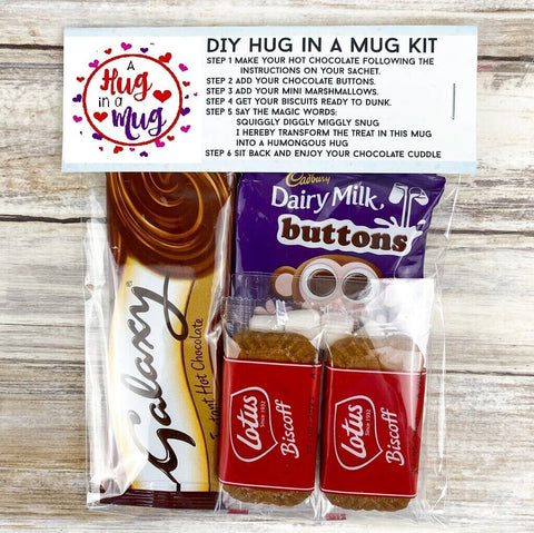 Hug in a Mug Hot Chocolate Kit Lockdown Gift Cadbury Galaxy Drink Box Coffee Tea