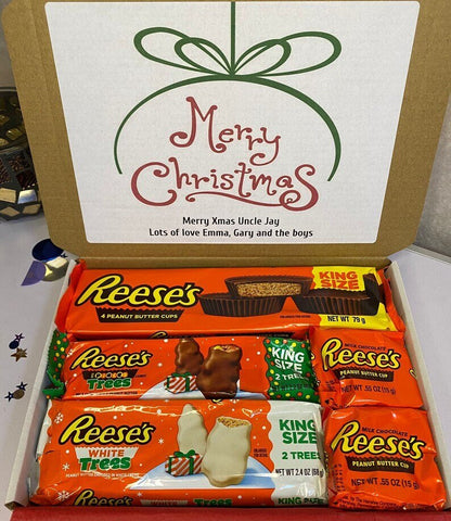 Reeses Mini Treat Gift Box | Handmade Reese's Hamper | Reeces Christmas Chocolate Present | Reeces | Reese's Reeses Peanut Butter Hamper
