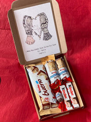 Kinder Chocolate Hamper Selection Box Kinder Bueno Hippo Sweet Gift Box Present PERSONALISED Birthday Love You Mothers Day Gift For Him Her