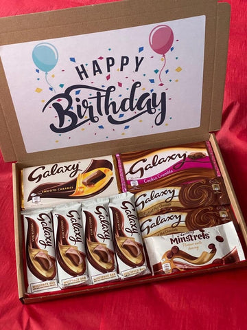 Galaxy Cookie Cream Milk Chocolate Sweet Personalised Box Hamper Orange Letterbox Treat Selection Gift Present For Him Personalised Birthday