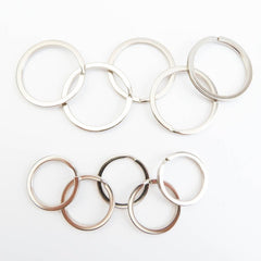 Nickel Split Rings O Rings Double Loop Keyrings Silver Flat Keychain 30mm Stainless Steel Metal Keyring Blanks Nickel Hoop Loop Key Holder