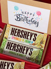 Personalised Chocolate Hamper, Mothers Day Gift Birthday Gift Box, Hersheys, American Sweets Chocolate Present, Letterbox Gifts For Him Her