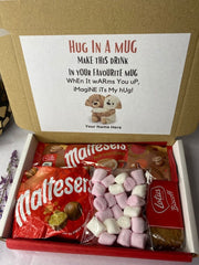 Hug in a Mug | Hot Chocolate | Marshmallows | Biscuits | Send a Hug | Letterbox Gift | Thinking of You